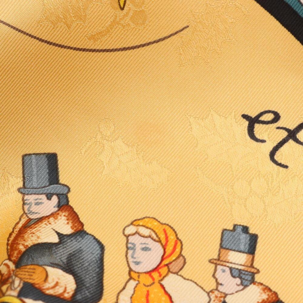 HERMES Yellow Silk Scarf - Picture 5 of 7